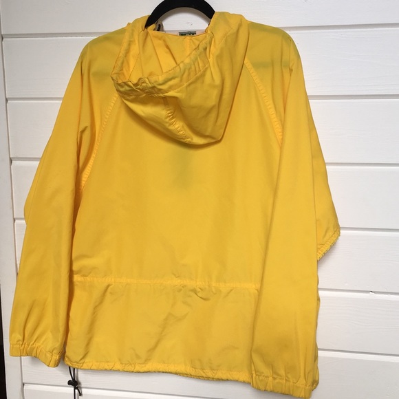 Vintage LL Bean Yellow Anorak Raincoat Sz Large - Picture 2 of 8